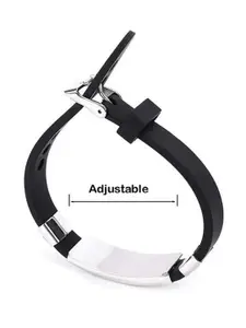 M Men Style Men Handcrafted Silver-Plated Cuff Bracelet