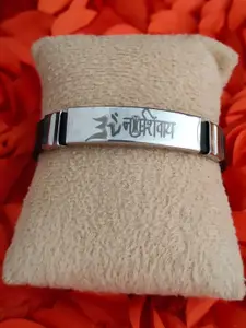 M Men Style Men Handcrafted Silver-Plated Cuff Bracelet