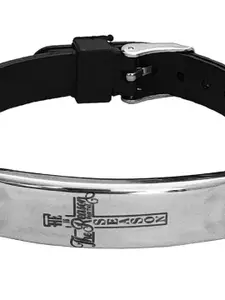 M Men Style Men Handcrafted Silver-Plated Wraparound Bracelet