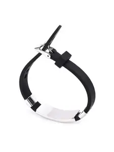 M Men Style Men Handcrafted Silver-Plated Wraparound Bracelet