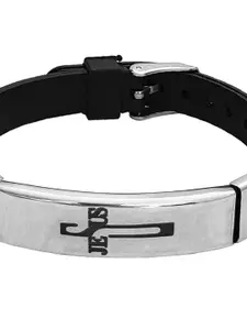 M Men Style Men Handcrafted Silver-Plated Cuff Bracelet