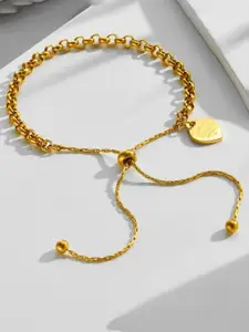 MYKI Stainless Steel Gold-Plated Charm Bracelet