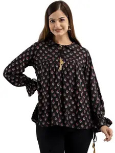 DMP FASHION Floral Printed V Neck A Line Kurti