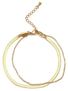 MYKI Stainless Steel Gold-Plated Multistrand Bracelet