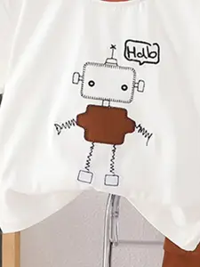 INCLUD Boys Printed Round Neck T-shirt With Shorts