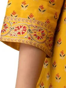 DMP FASHION Floral Printed Tie-Up Neck Kurti