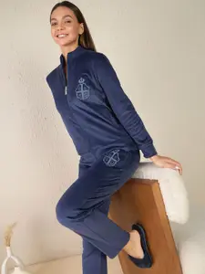 Sweet Dreams Women High Neck Night Suits