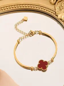 MYKI Stainless Steel Gold-Plated Wraparound Bracelet