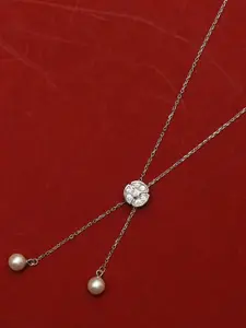 925 SILLER 925 Pure Silver Long Adjustable Chain Pendant