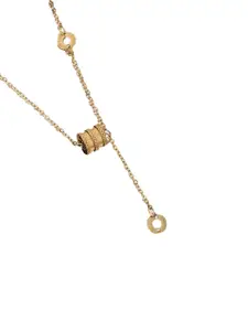 MYKI Gold-Plated Stainless Steel Quirky Pendant With Chain