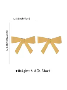 KARISHMA KREATIONS Gold-Plated Contemporary Geometric Bow Studs