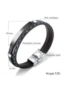 M Men Style Men Handcrafted Silver-Plated Wraparound Bracelet