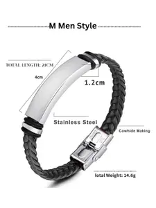 M Men Style Men Handcrafted Silver-Plated Cuff Bracelet