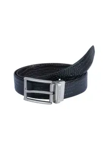 Calvadoss Men Textured Leather Reversible Formal Belt