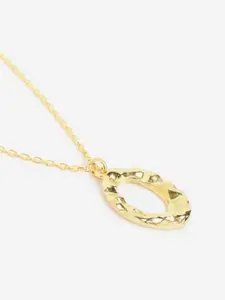 DressBerry 18kt Gold Plated Oval Pendant and Chanin