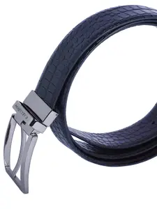 Calvadoss Men Textured Leather Reversible Formal Belt