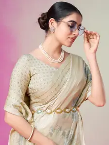 elora Floral Printed Woven Design Banarasi Saree