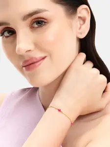 DressBerry 18kt Gold Plated with Glass Bead Charm Bracelet