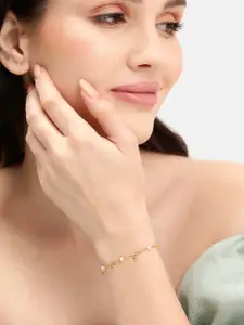 DressBerry 18kt Gold Plated with Natural Stone and Ball Charm Bracelet