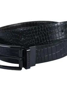 Calvadoss Men Textured Leather Reversible Formal Belt