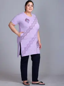 IN Love Women Plus Size Printed Night suit