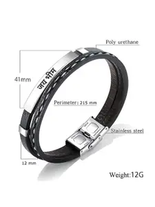 M Men Style Men Handcrafted Silver-Plated Wraparound Bracelet