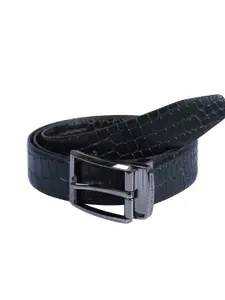 Calvadoss Men Textured Leather Reversible Formal Belt