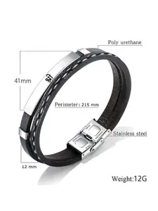 M Men Style Men Handcrafted Silver-Plated Wraparound Bracelet