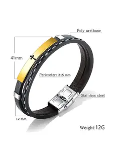 M Men Style Men Handcrafted Gold-Plated Wraparound Bracelet