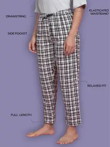 Kryptic Women Pack Of 2 Pure Cotton Mid-Rise Lounge Pants