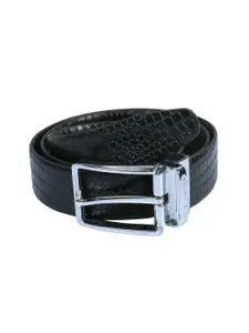 Calvadoss Men Textured Leather Reversible Formal Belt