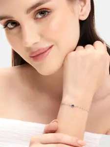 DressBerry Rhodium Plated with CZ Charm Bracelet