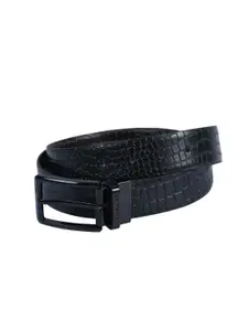 Calvadoss Men Textured Leather Reversible Belt