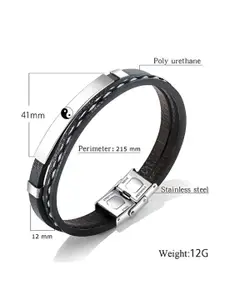 M Men Style Men Handcrafted Silver-Plated Wraparound Bracelet