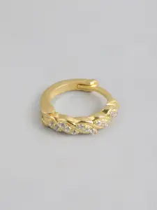 Carlton London 18kt Gold Plated with CZ Circular Hoop Earring
