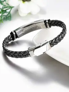 M Men Style Men Handcrafted Silver-Plated Cuff Bracelet