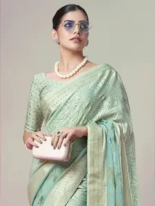 elora Abstract Printed Zari Banarasi Saree