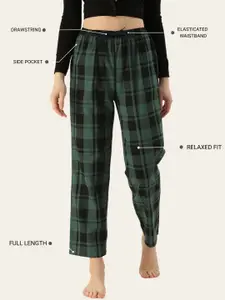 Kryptic Women Pack Of 2 Pure Cotton Mid-Rise Lounge Pants