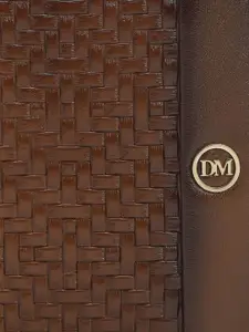 Da Milano Men Woven Design Leather Two Fold Wallet