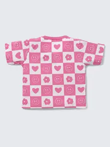 Nite Flite Girls Geometric Printed Pure Cotton Night suit