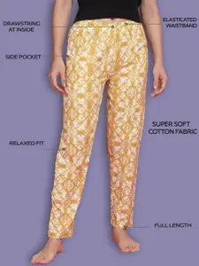 Kryptic Pack Of 2 Pure Cotton Mid-Rise Lounge Pants