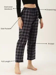 Kryptic Women Pack Of 2 Pure Cotton Mid-Rise Lounge Pants