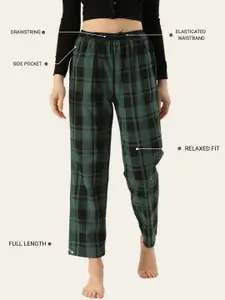 Kryptic Women Pack Of 2 Pure Cotton Mid-Rise Lounge Pants