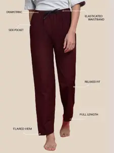 Kryptic Women Pack Of 2 Pure Cotton Mid-Rise Lounge Pants