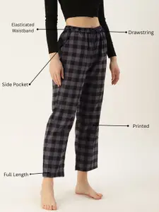 Kryptic Women Pack Of 2 Pure Cotton Mid-Rise Lounge Pants