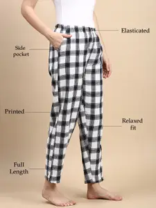 Kryptic Pack Of 2 Checked Pure Cotton Mid-Rise Lounge Pants