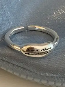 StyleCast Elegant Silver-Toned Textured Finger Ring