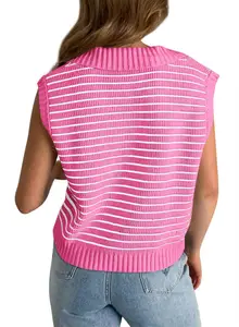 StyleCast x Revolte Pink Striped V-Neck Regular Top
