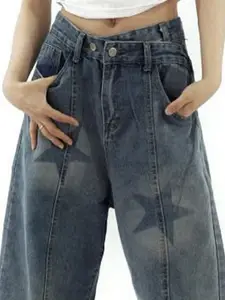 StyleCast Women Cotton Low Distress Heavy Fade Jeans