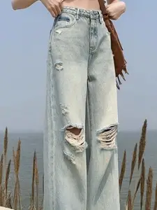 StyleCast Women Highly Distressed Heavy Fade Jeans